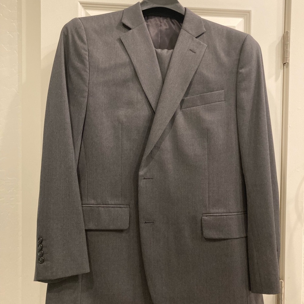 Mens Stanford 2 piece Classic Fit Charcoal Grey Suit Sz 40 Reg